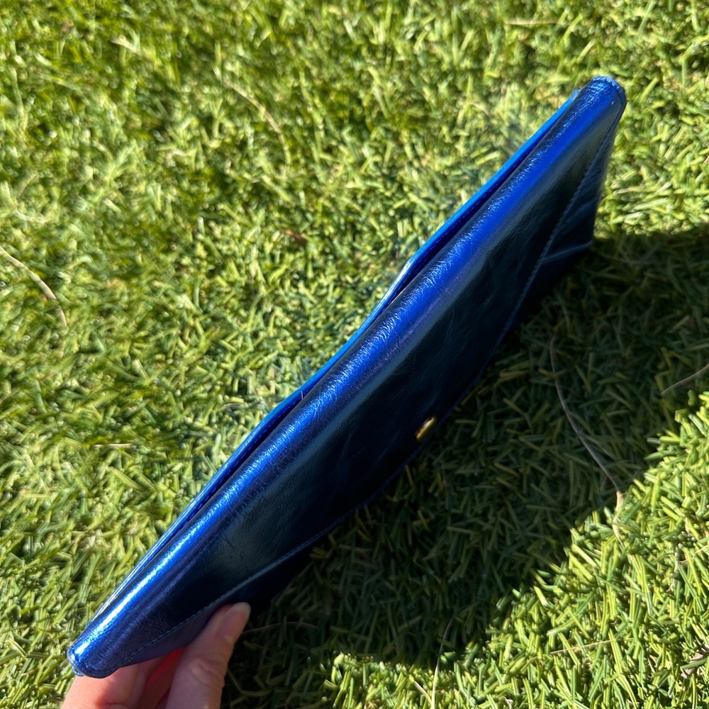 Sobella Metallic Blue Leather Wallet Clutch - Picture 15 of 15